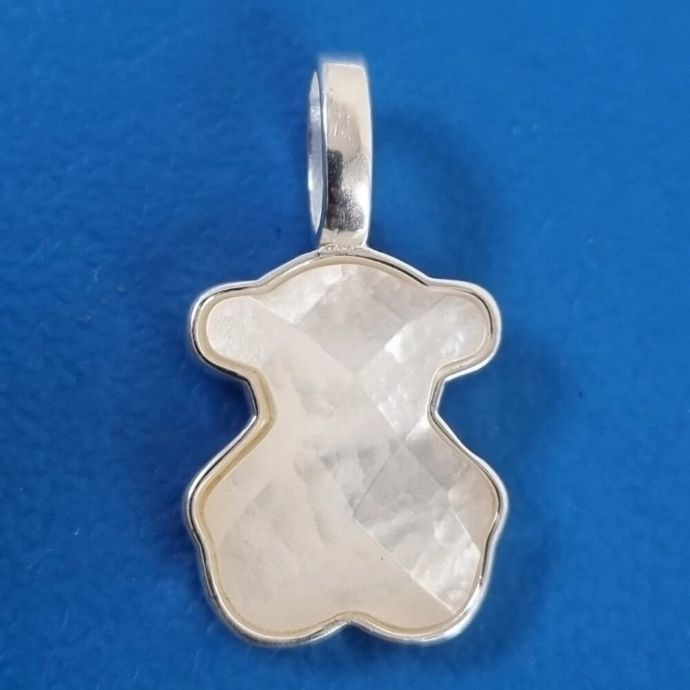 Tous Sterling Silver Medium Mother Of Pearl Bear Pendant 15mm